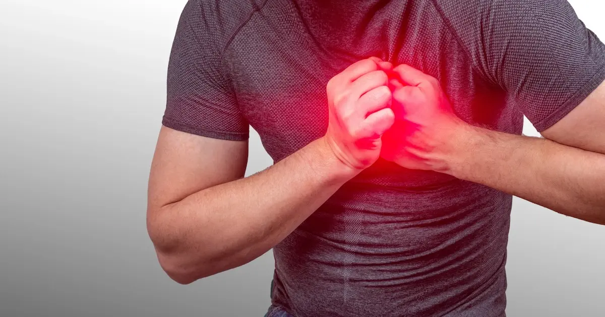 Man suffering from chest pain