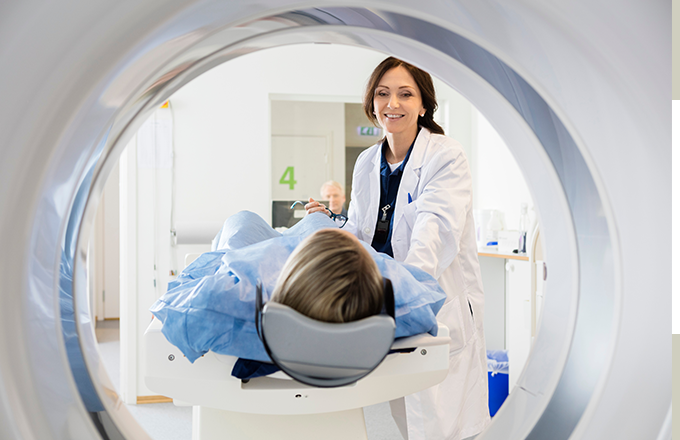 Patient getting a CT scan